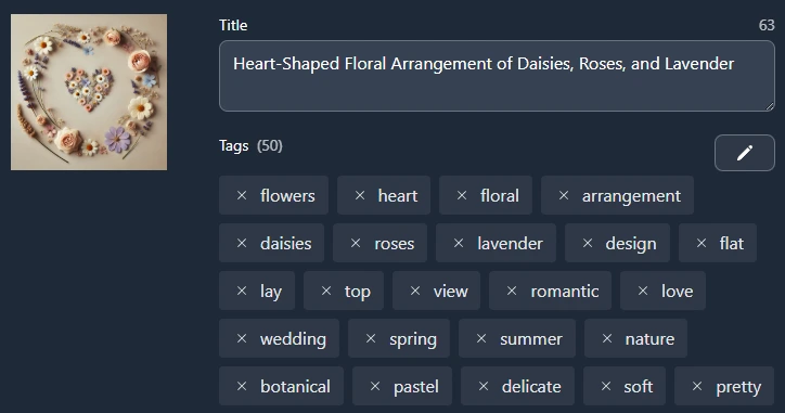 heart and daisy generation result